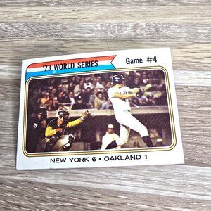 Topps 1973 World Series Baseball Card New York vs Oakland No 475